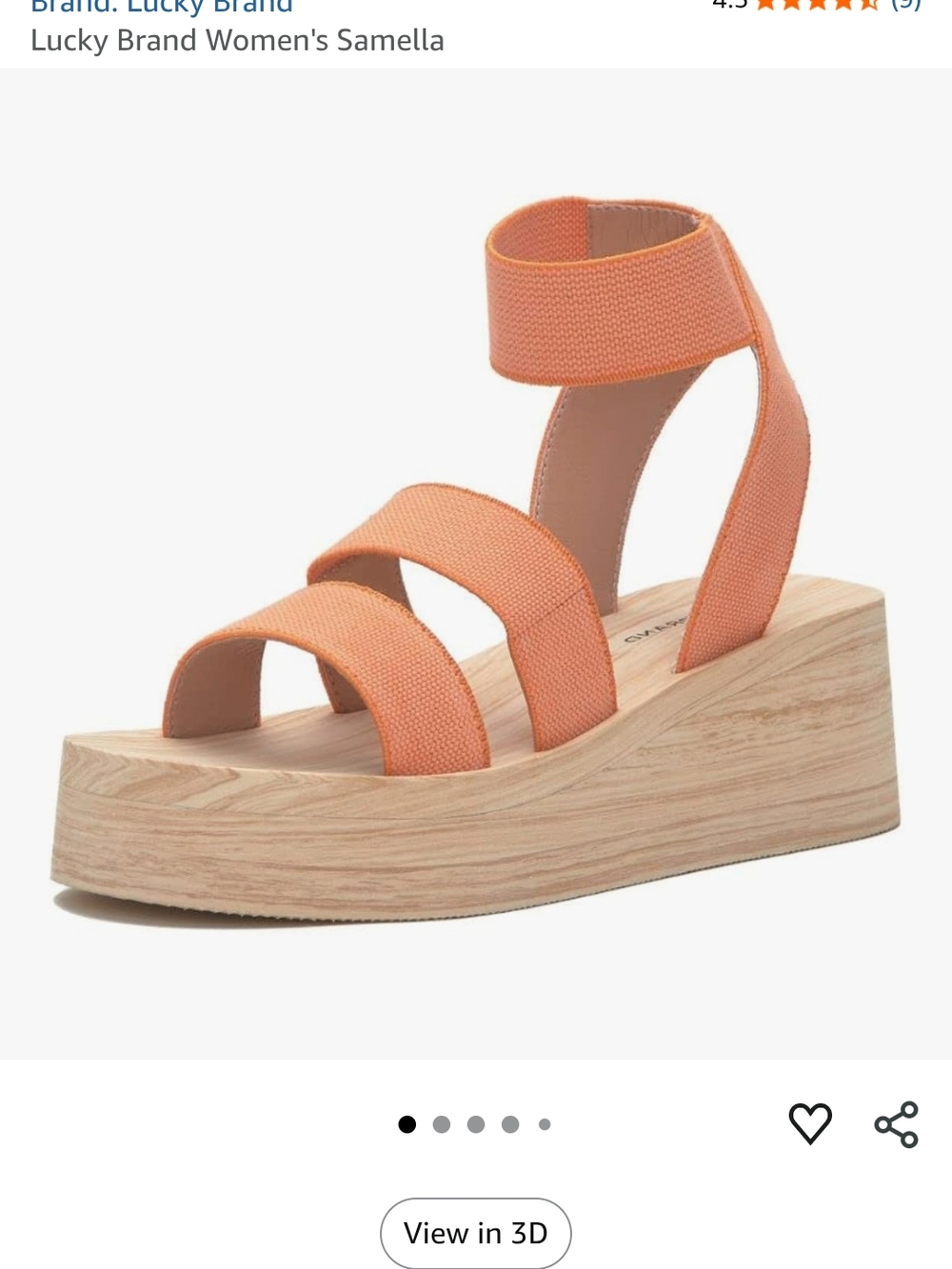 Lucky Brand Orange Platform Strappy Ankle Sandal